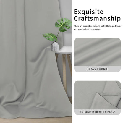 Modern Blackout Curtains | Thermal Insulated, Noise Reducing, Grommet Top | Wide Size Range, Set of 2
