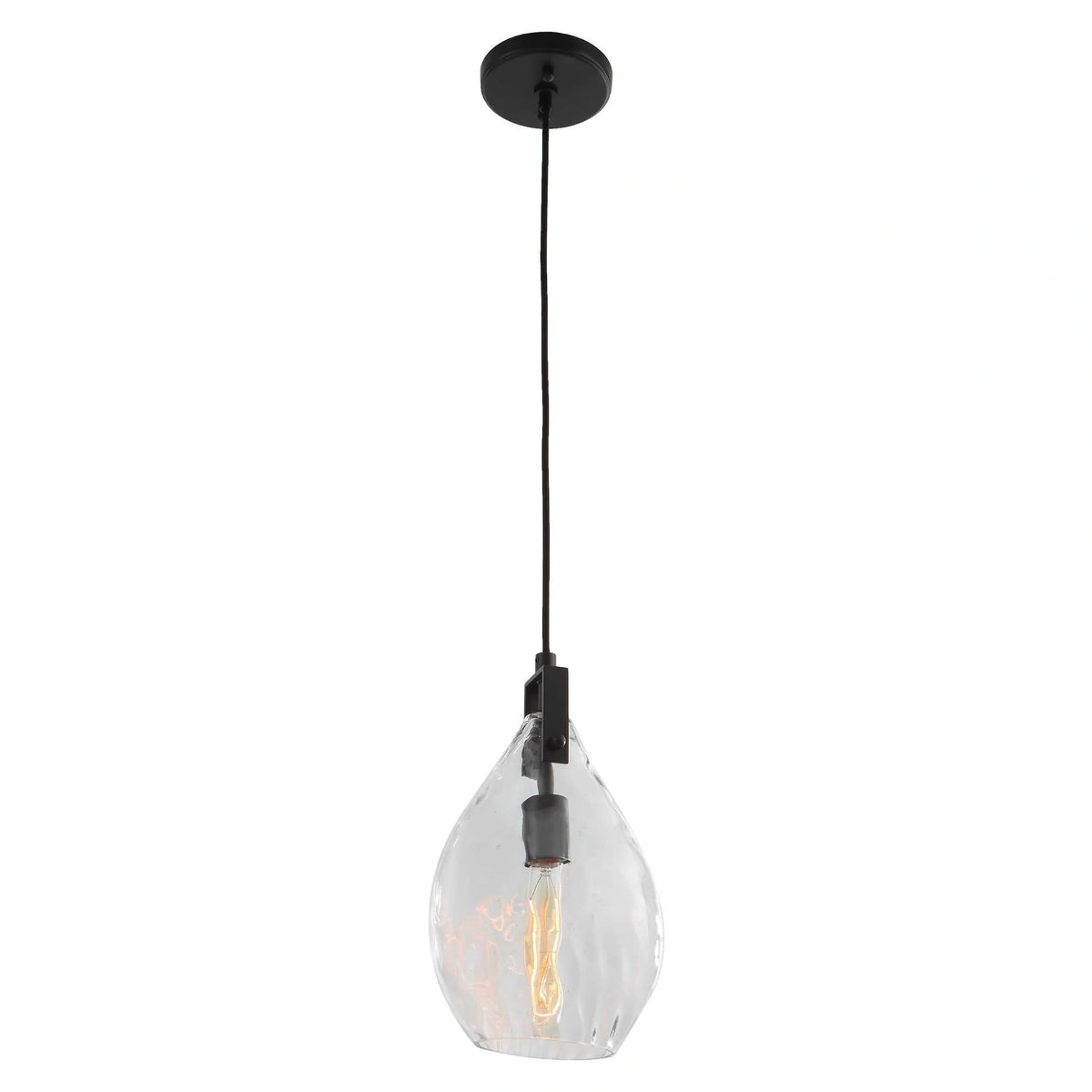 1 Light Watered Glass Mini Pendant