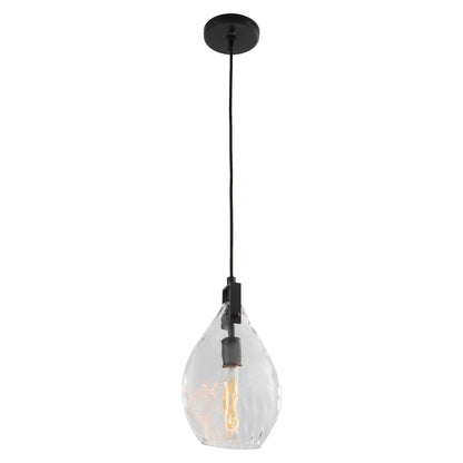 1 Light Watered Glass Mini Pendant