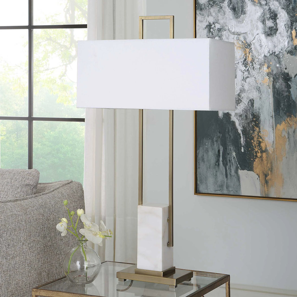White Marble Table Lamp