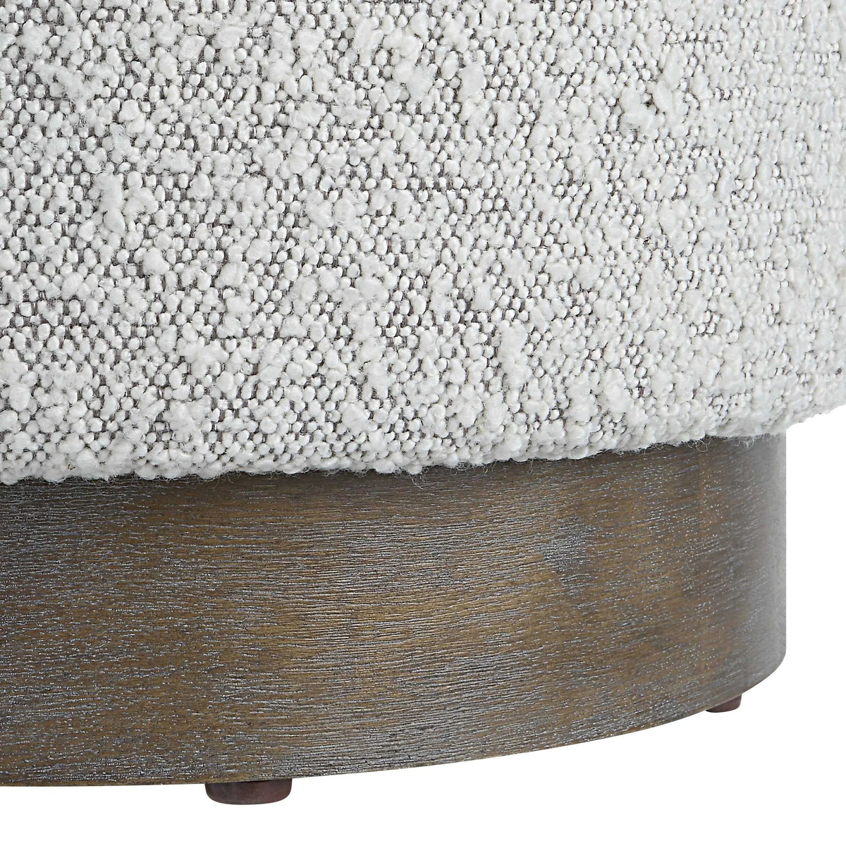 Ivory Boucle Ottoman