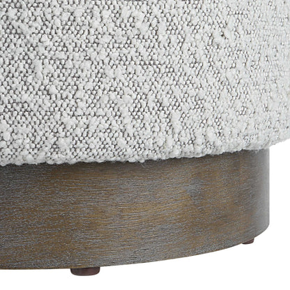 Ivory Boucle Ottoman