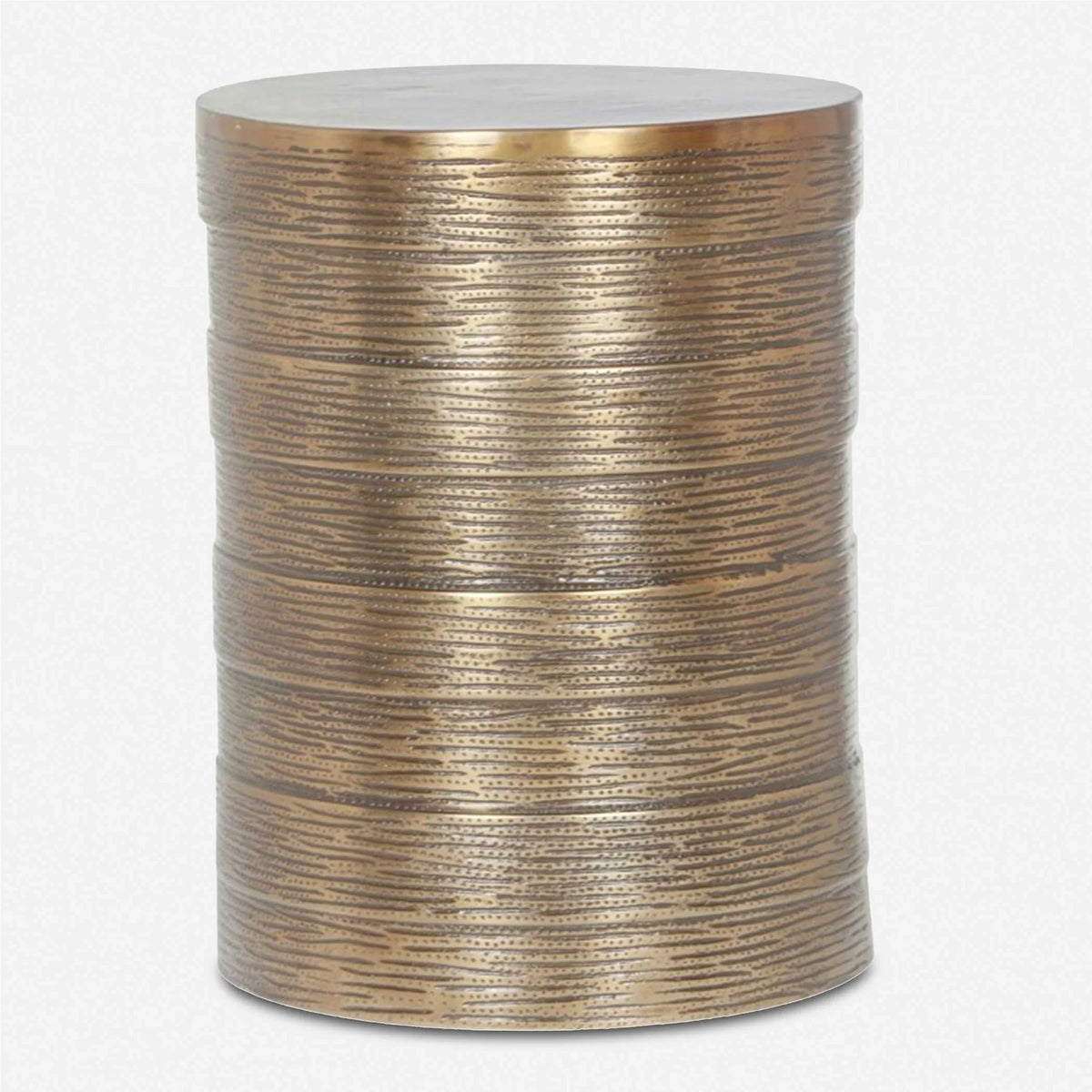 Antique Brass Aluminum Accent Table