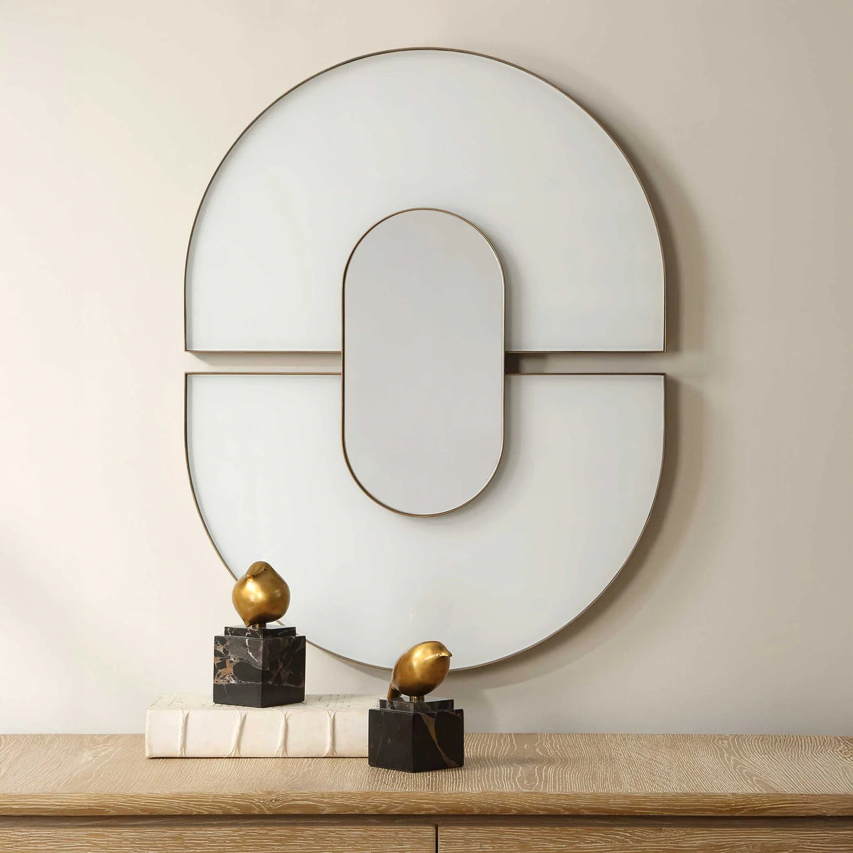 Modern White Oval Mirror