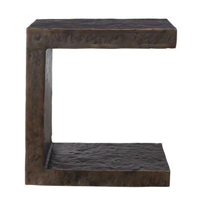 Hammered Bronze Outdoor Side Table