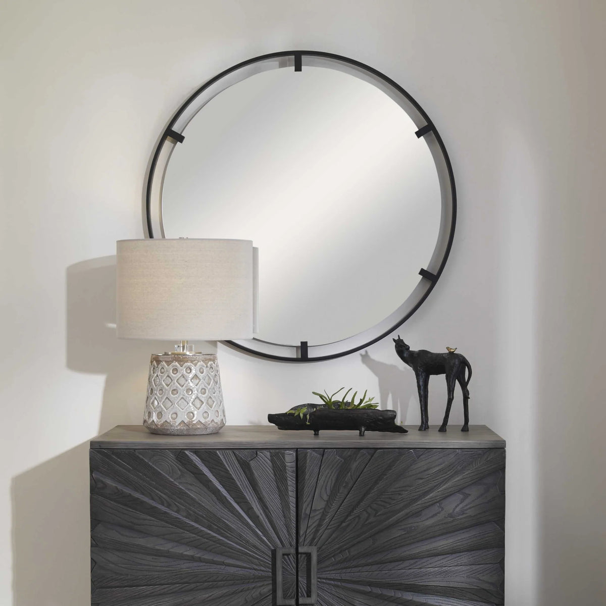 Round Iron Mirror