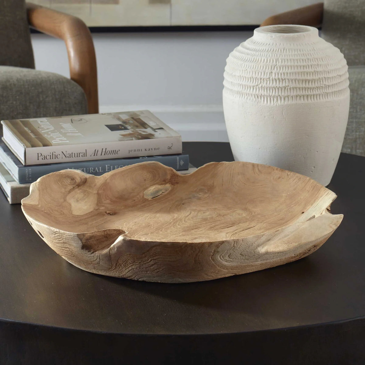 Live-Edge Teak Outdoor Bowl