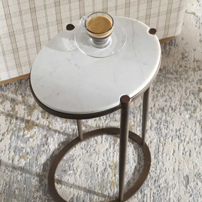 Round Marble Accent Table