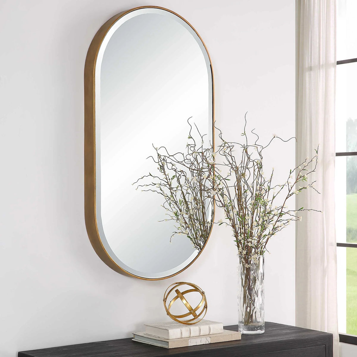 Oval Gold Mirror