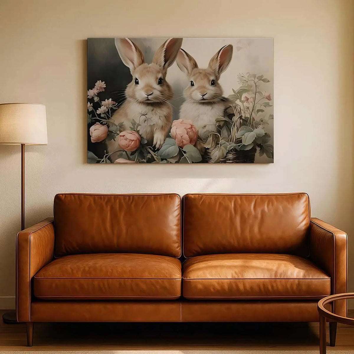 Vintage Easter Bunny Canvas Wall Art – Spring Prints for Your Bedroom, Living Room, or Office