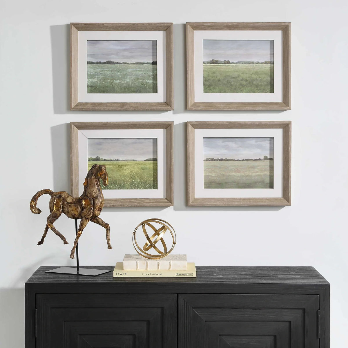 Framed Seasonal Landscape Prints, Set of 4