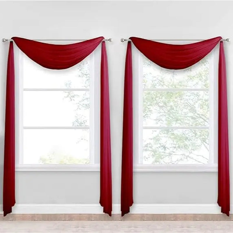 Nicetown 216-Inch Extra Long Sheer Voile Window Scarves - Set of 2 Soft Curtains for Home Decor and Event Styling