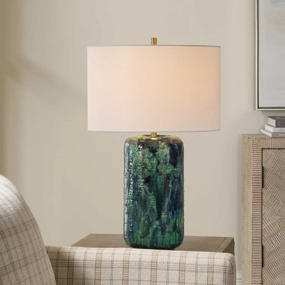 Blue & Green Drip Glaze Table Lamp