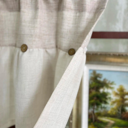 Rustic Vintage Linen Button Valance