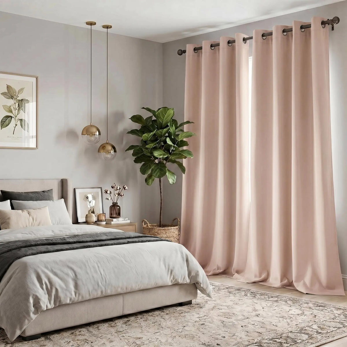 2-Panel 52"x84" Grommet Blackout Curtains - Thermal Insulated, Noise Reducing Drapes for Comfort in Your Bedroom or Living Room