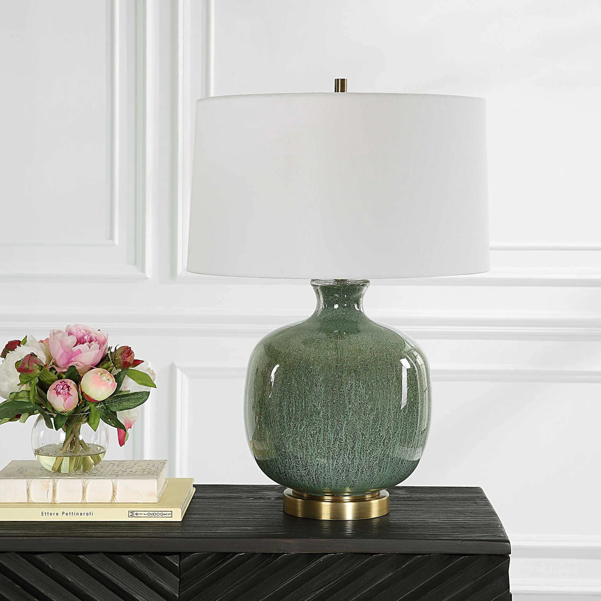 Aged Green Table Lamp