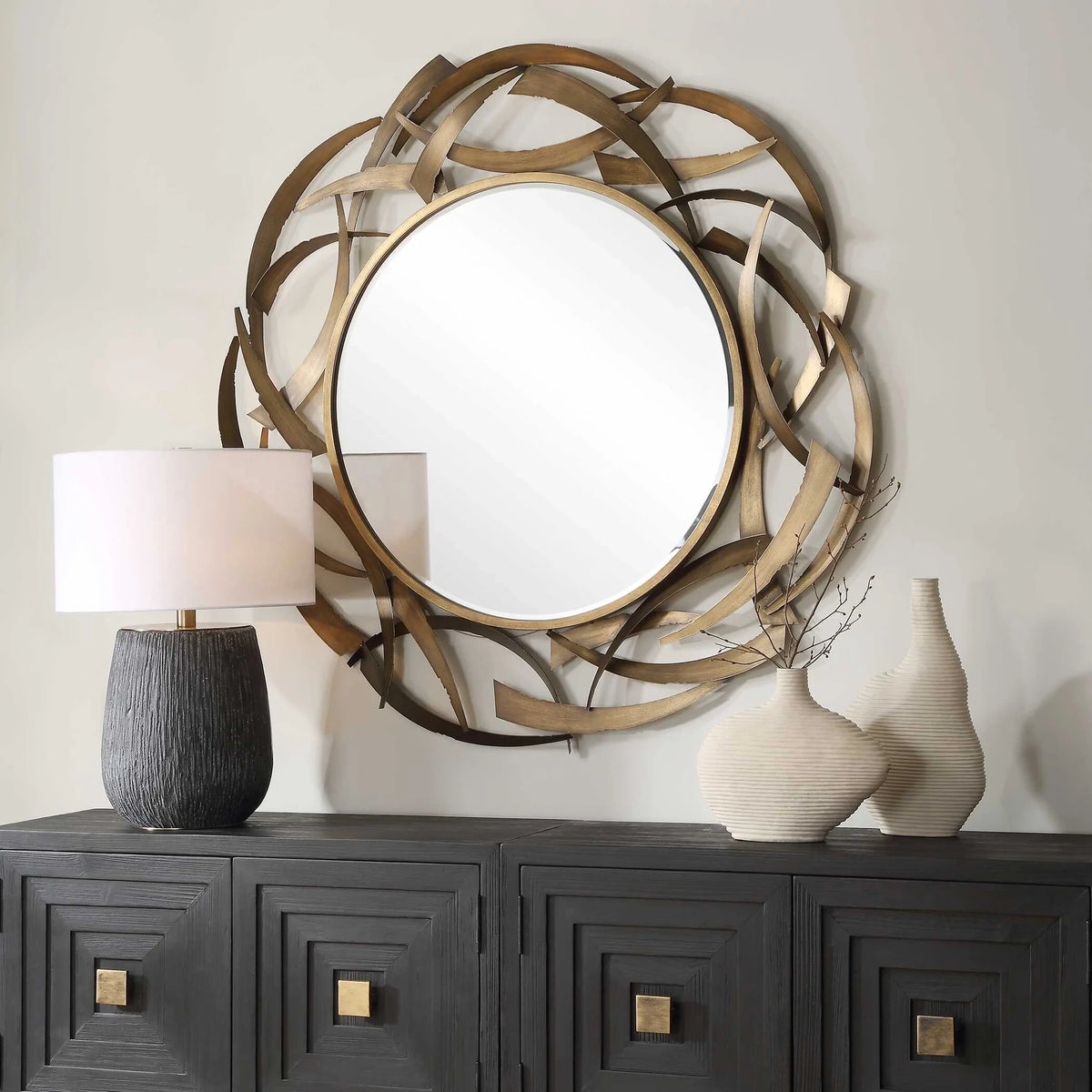 Edge Bronze Round Mirror