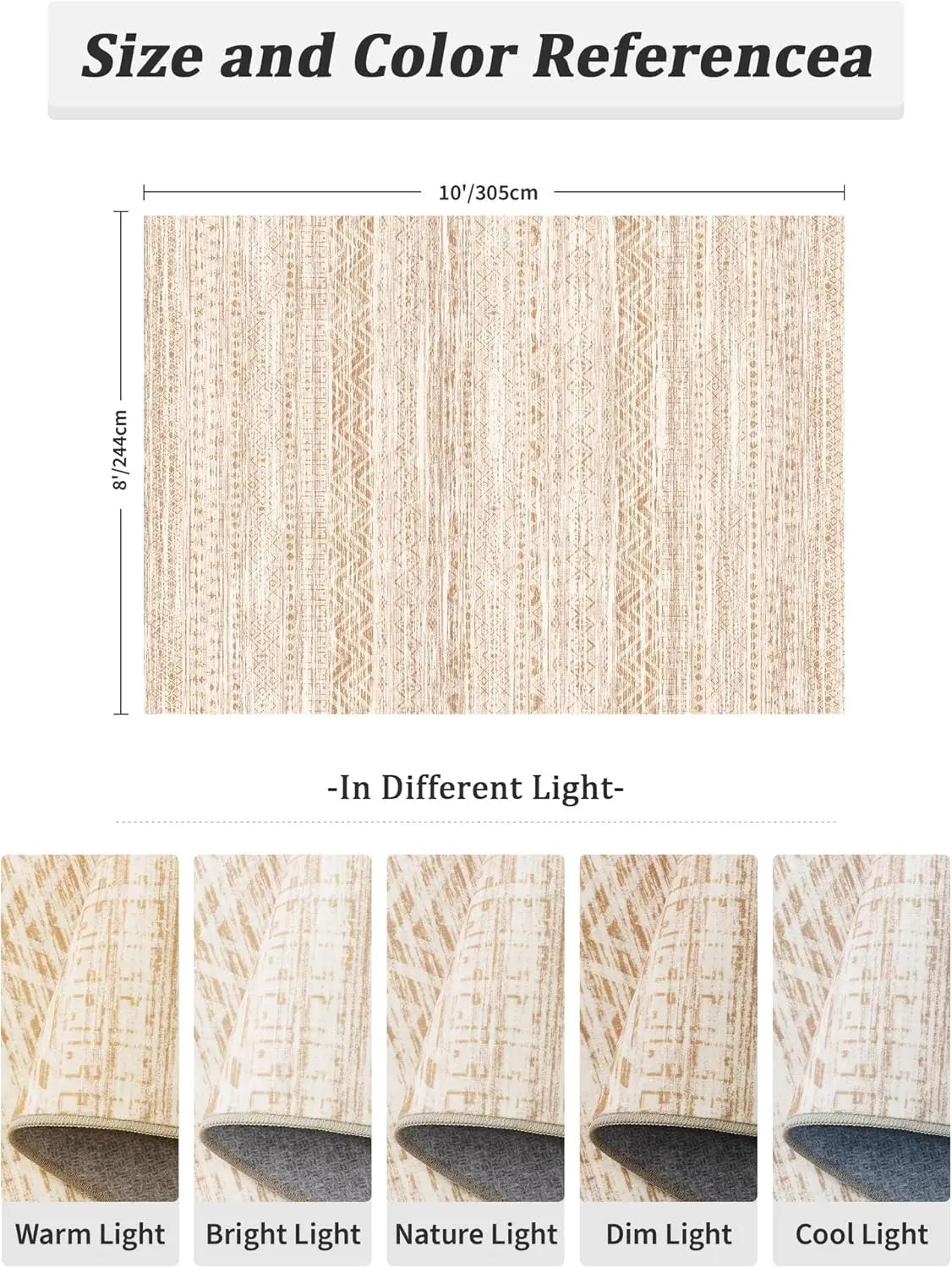 Art&Tuft Moroccan Contemporary Area Rug - Non-Slip, and Machine Washable for Effortless Living