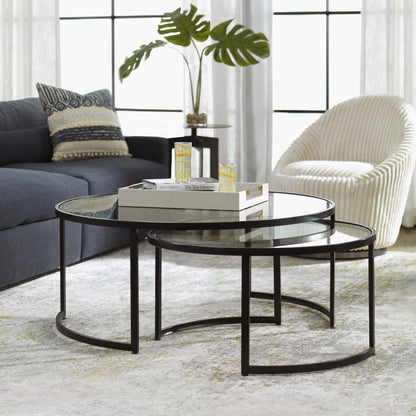 Black Nesting Coffee Tables, Set of 2