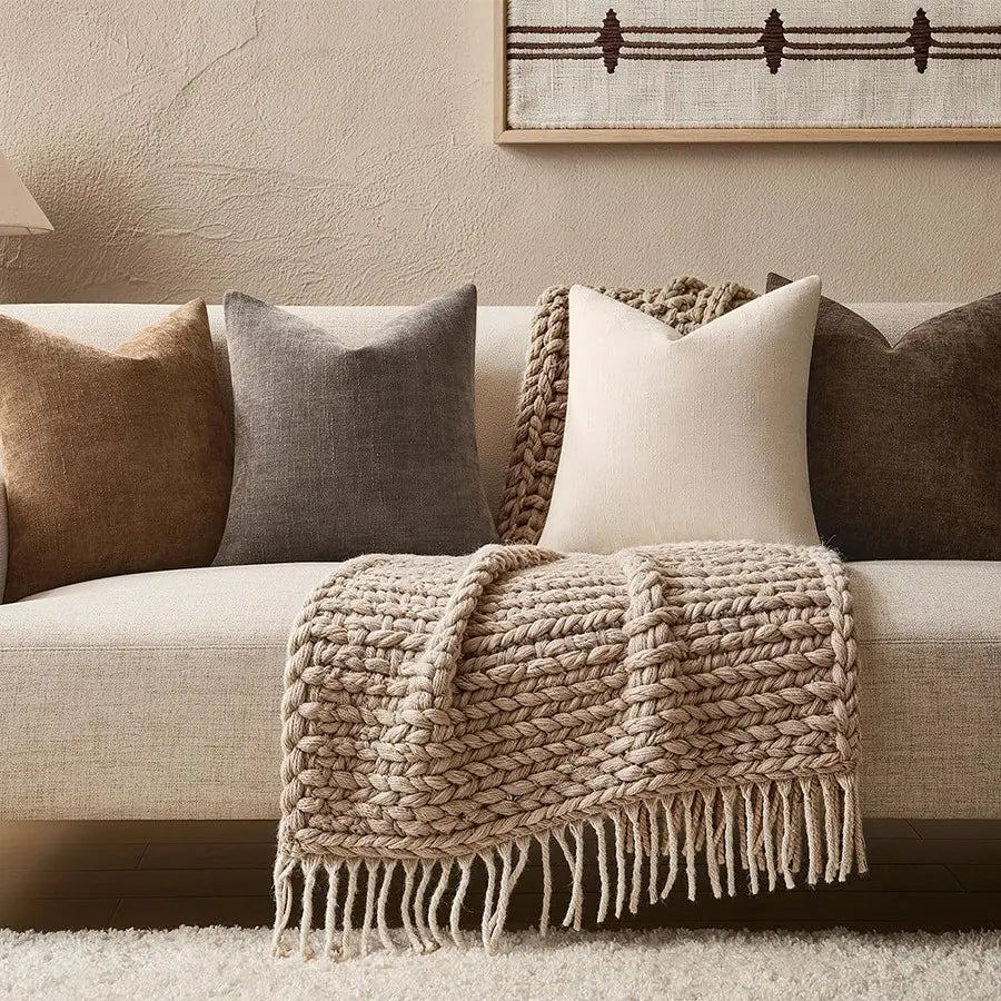 4Pcs Chenille Textured Throw Pillow Covers