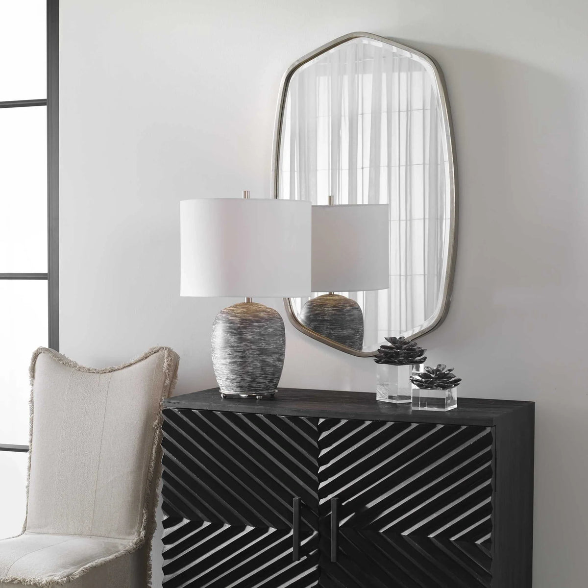 Antiqued Gold Mirror