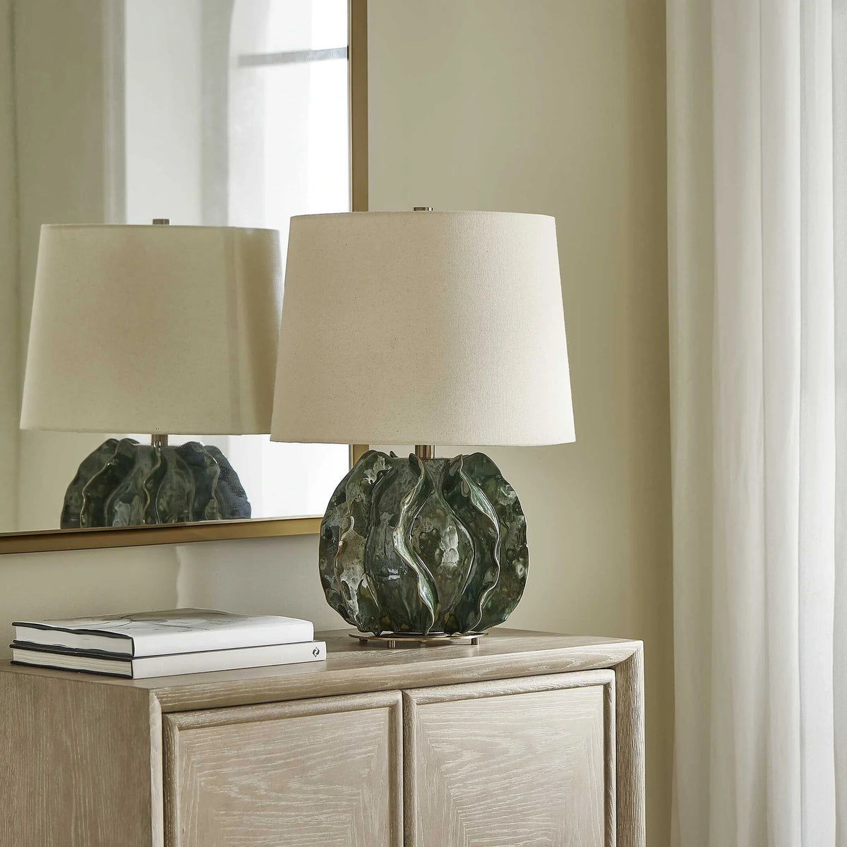 Deep Green Ceramic Table Lamp