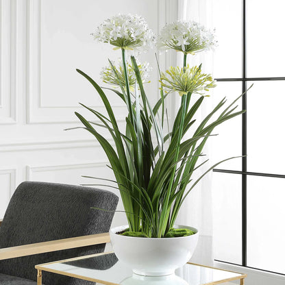 Faux Agapanthus Centerpiece