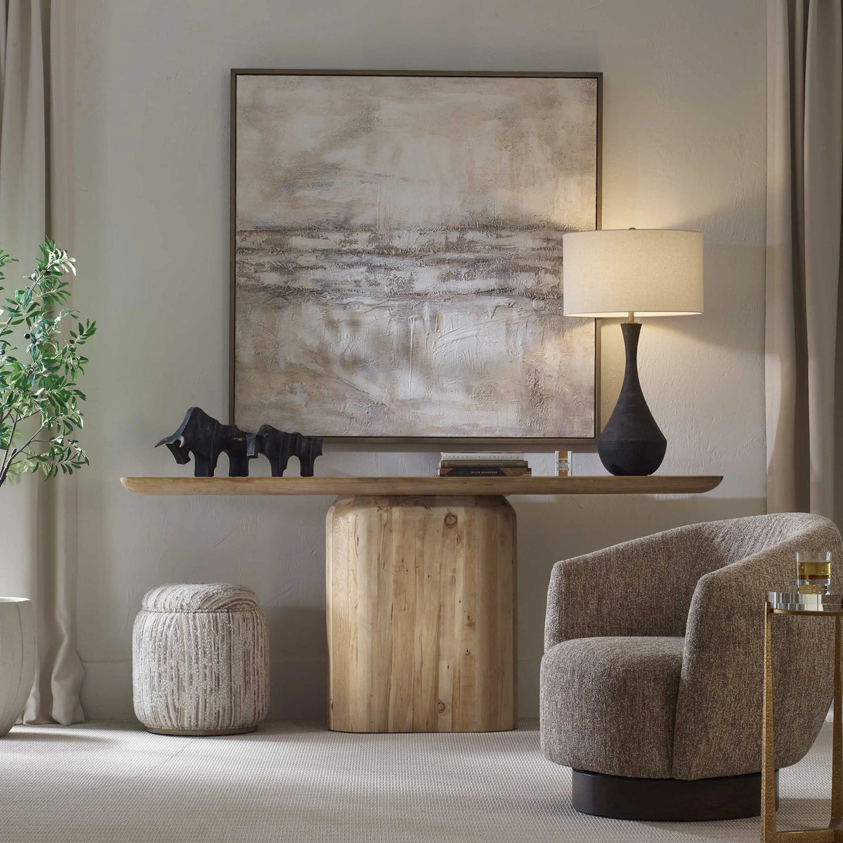 Dark Charcoal Ceramic Table Lamp