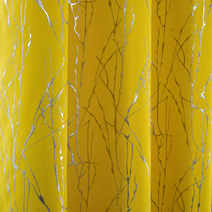 Curtain Club's 2-Piece 34x63 Inch Blackout Tree Branch Drapes - Thermal Grommet Window Treatments for Living Room and Bedroom