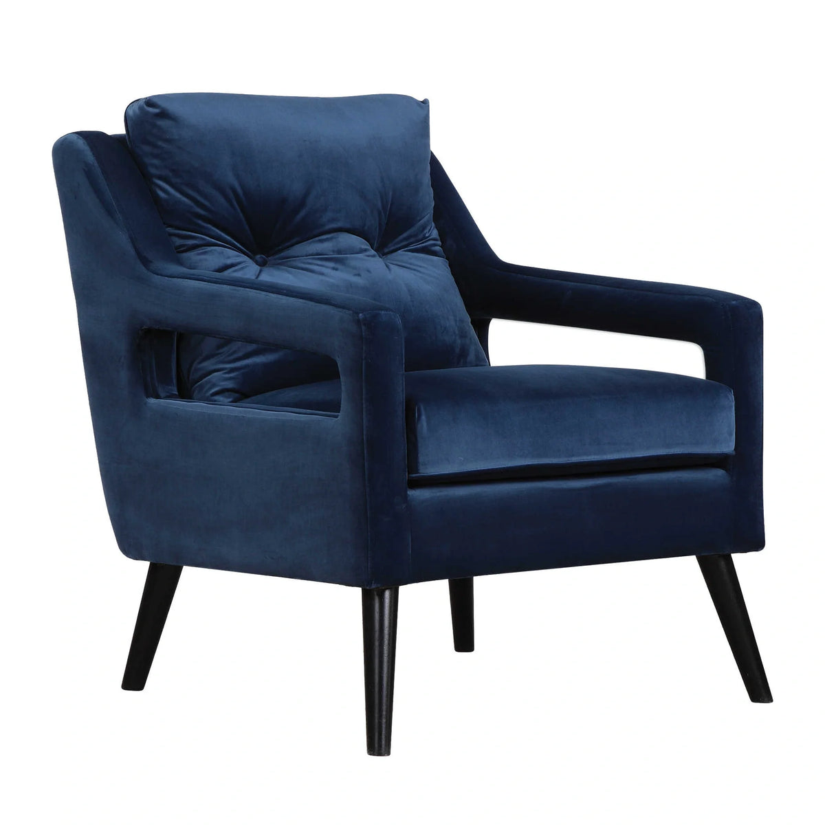 Ink Blue Velvet Armchair