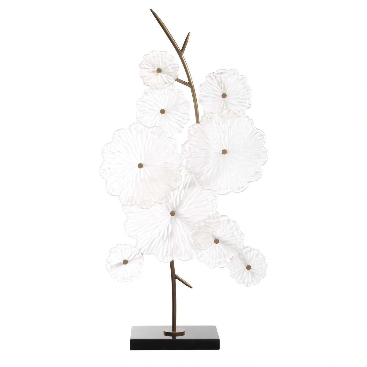 Glass Floral Table Sculpture