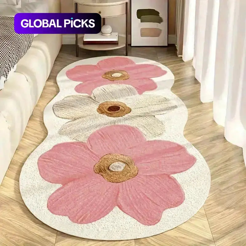 Floral Runner Rug | Thick Non-Slip Painterly Floral Mat for Hallway, Kitchen & Bedroom | 8 Colourways, 3 Lengths