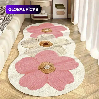 Floral Runner Rug | Thick Non-Slip Painterly Floral Mat for Hallway, Kitchen & Bedroom | 8 Colourways, 3 Lengths