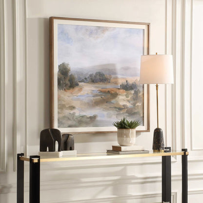 Framed River Landscape Print