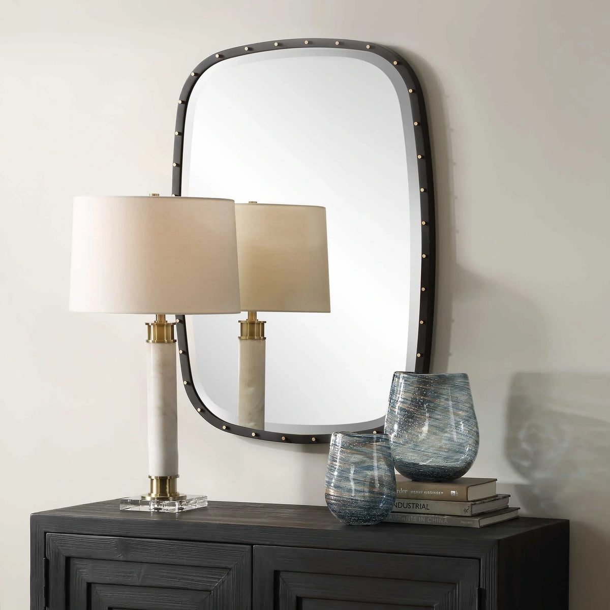 Industrial Round Mirror