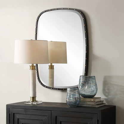 Industrial Round Mirror