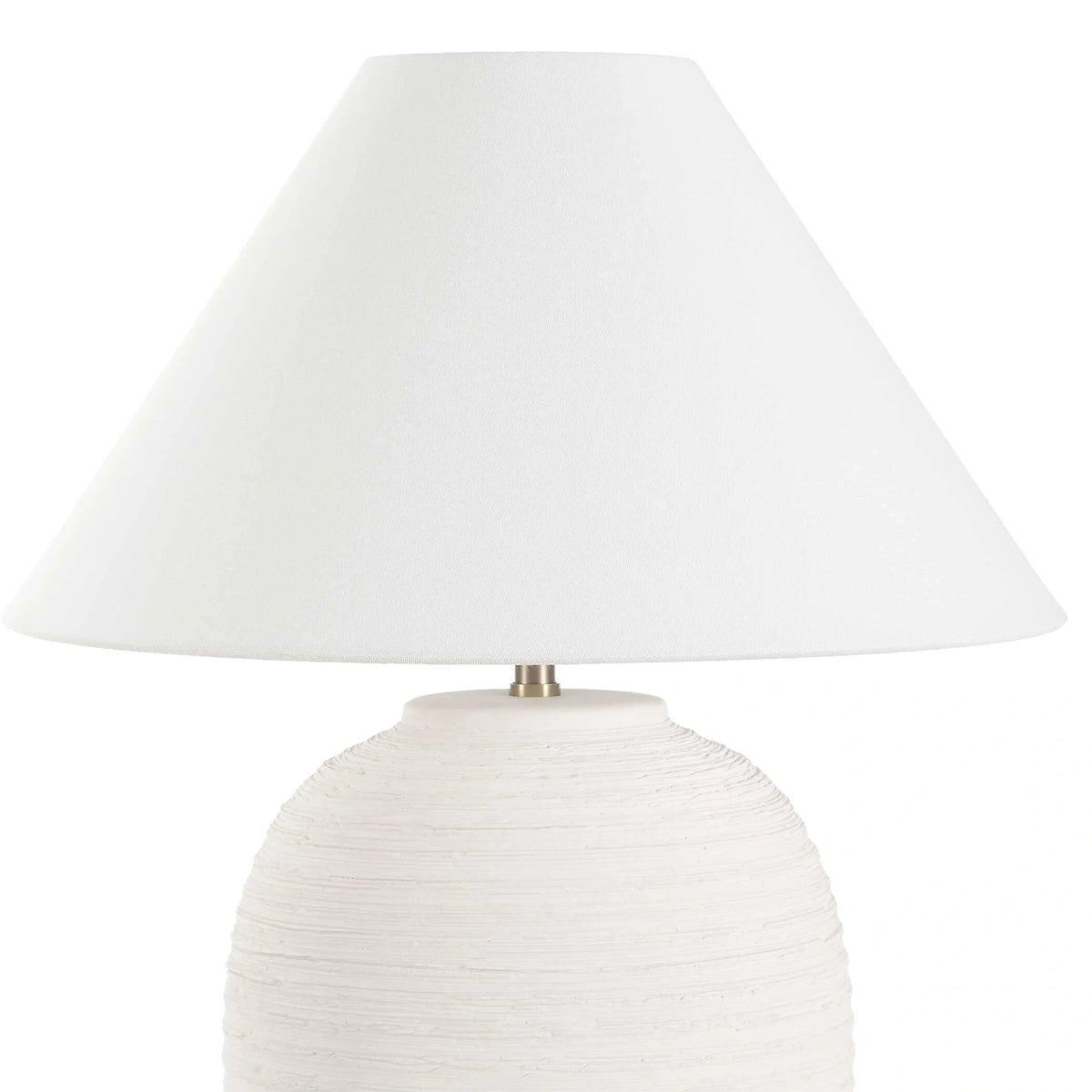 Textured Ceramic White Table Lamp