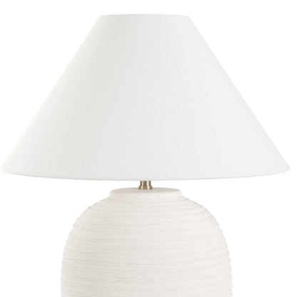 Textured Ceramic White Table Lamp