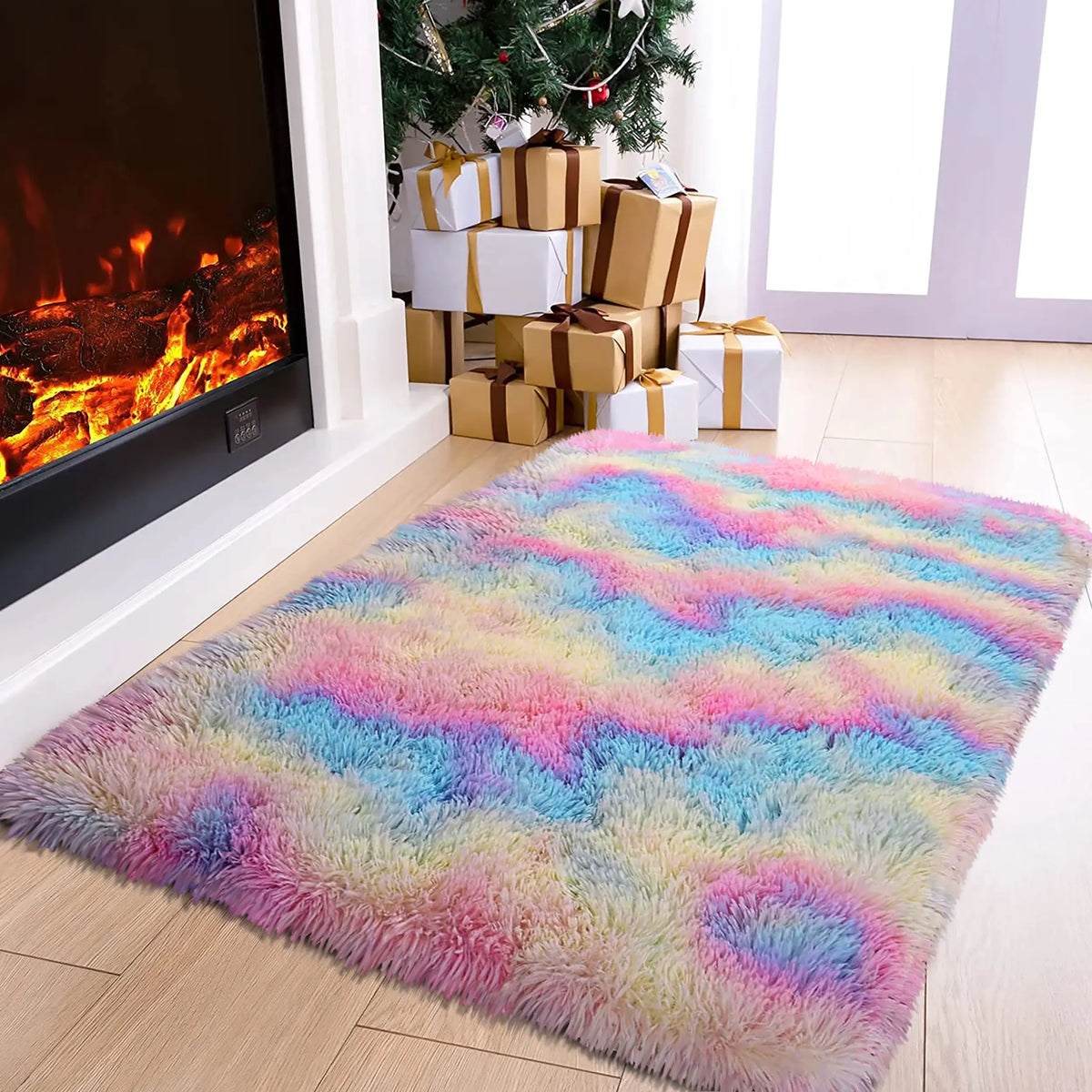 Transform Your Space with the Imperial Homeware Modern Tie Dye Shaggy Rug - Soft, Anti-Skid, and Fluffy for Ultimate Comfort in Your Living Room or Bedroom