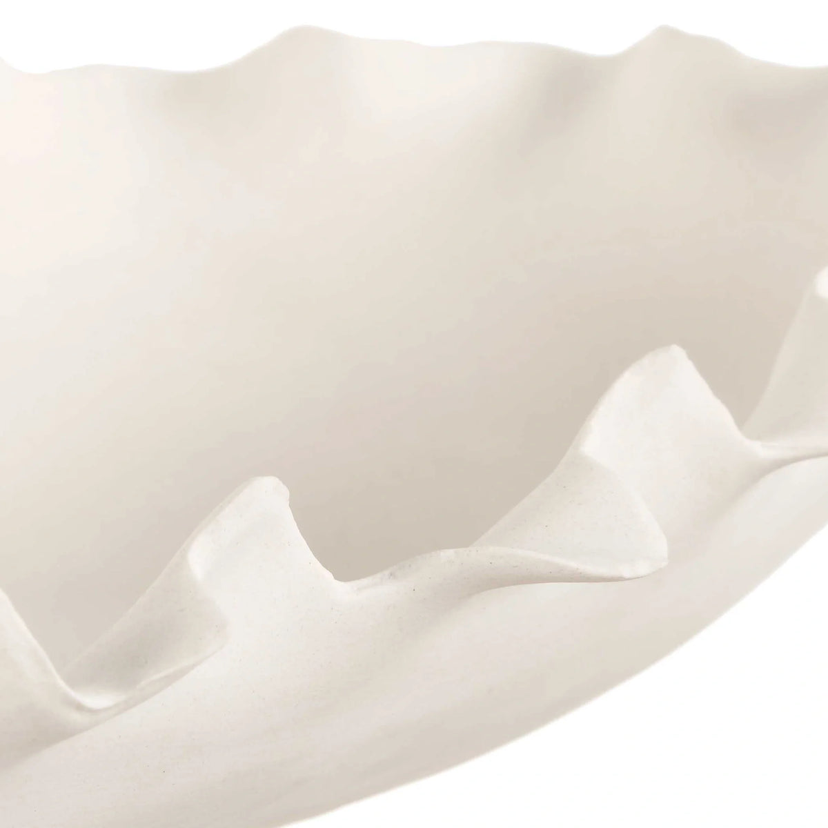 Ruffled White Decorative Bowl