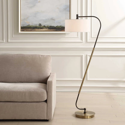 Curved Brass Floor Lamp