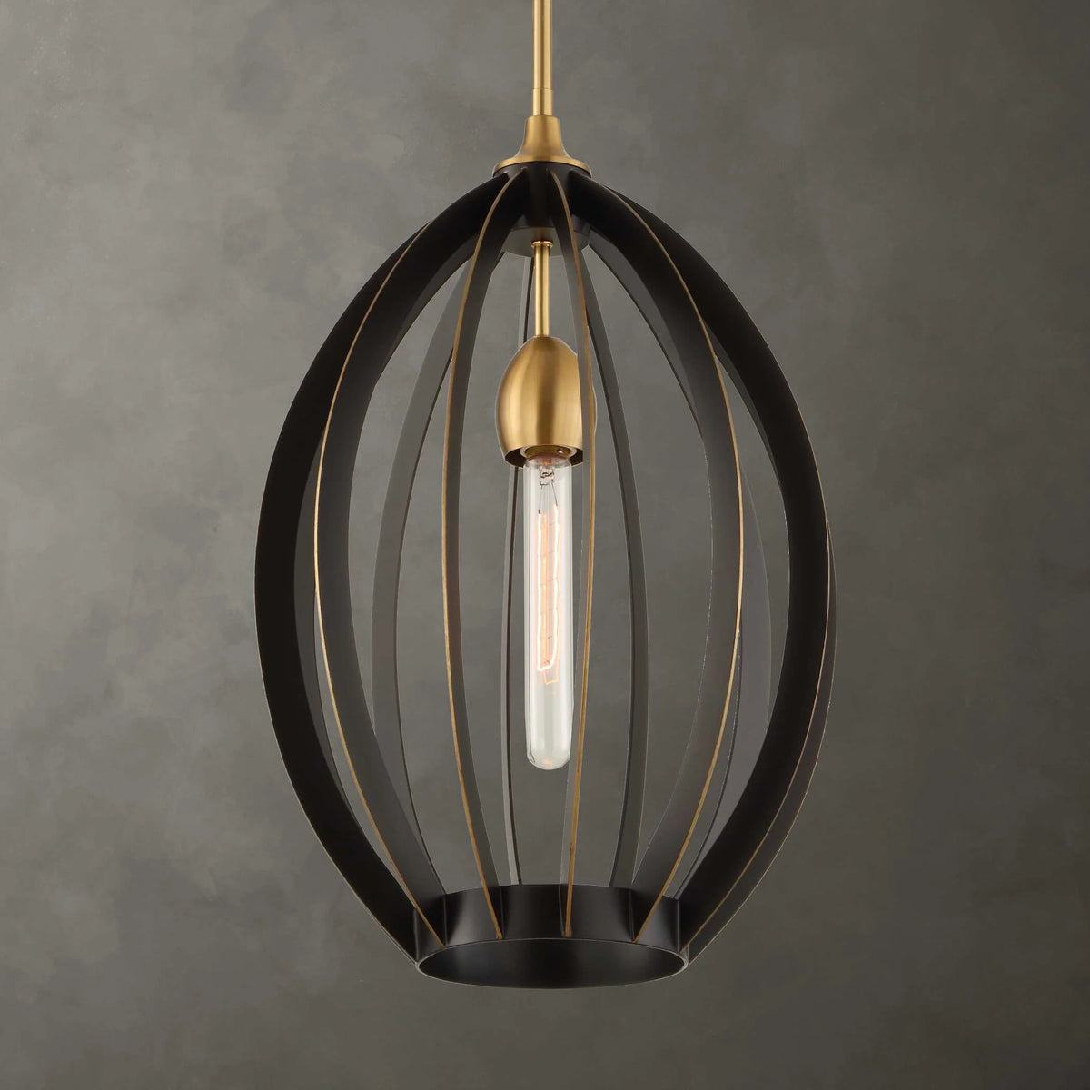 1 Light Architectural Oval Pendant