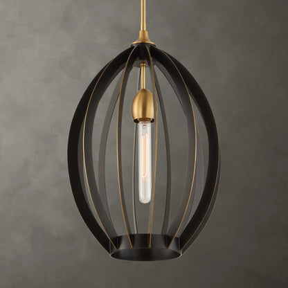 1 Light Architectural Oval Pendant