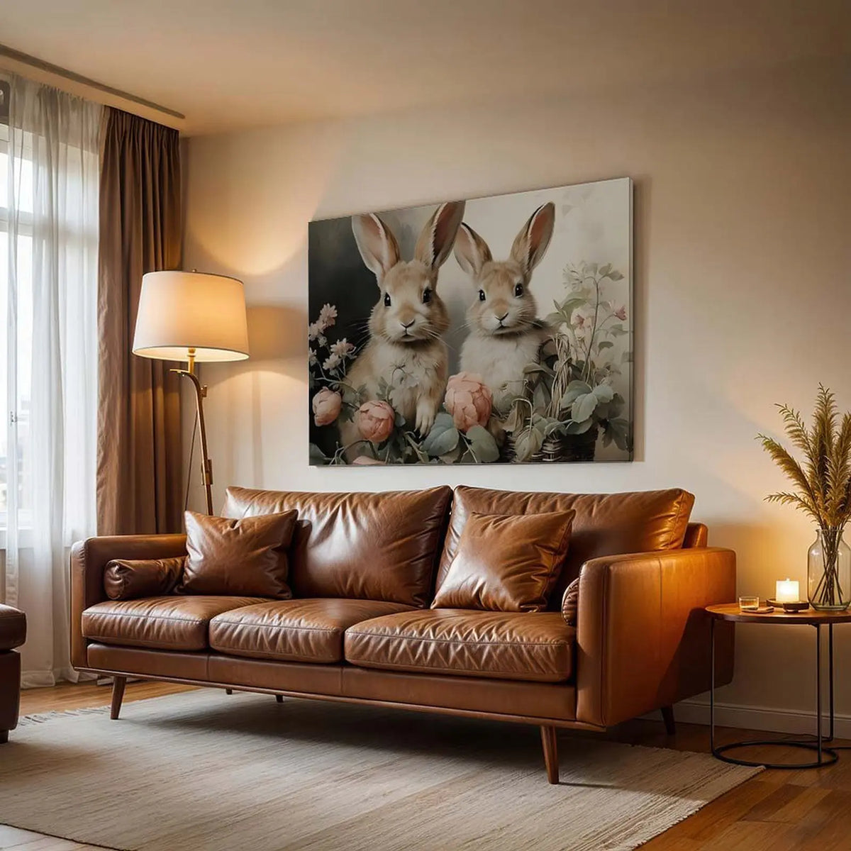 Vintage Easter Bunny Canvas Wall Art – Spring Prints for Your Bedroom, Living Room, or Office