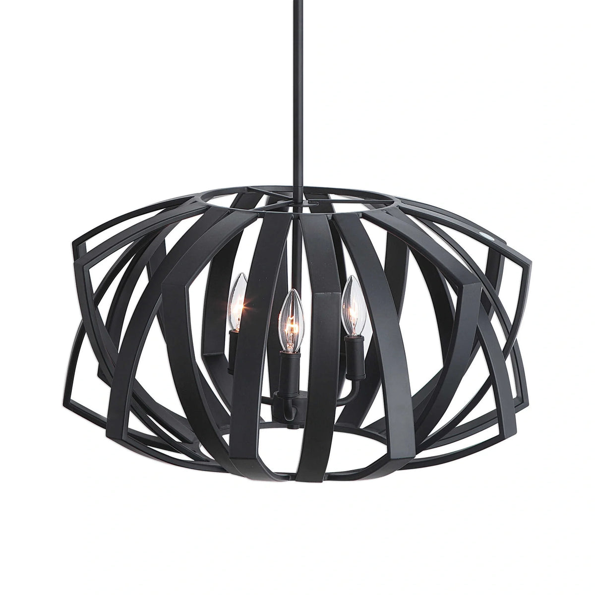 Black Geometric 3 Light Pendant