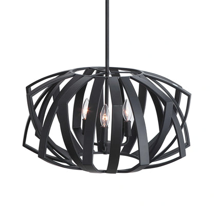 Black Geometric 3 Light Pendant