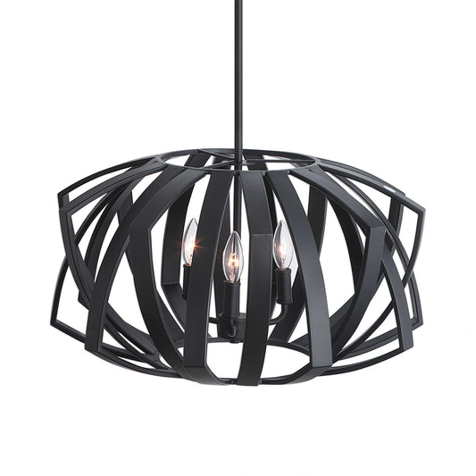 Black Geometric 3 Light Pendant