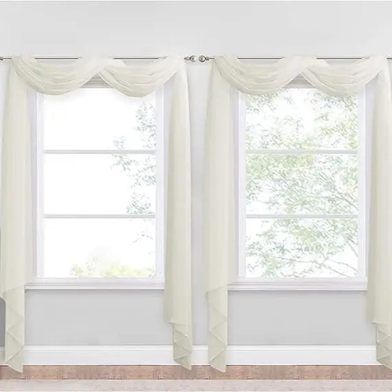 Nicetown 216-Inch Extra Long Sheer Voile Window Scarves - Set of 2 Soft Curtains for Home Decor and Event Styling