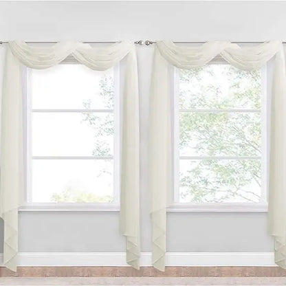 Nicetown 216-Inch Extra Long Sheer Voile Window Scarves - Set of 2 Soft Curtains for Home Decor and Event Styling