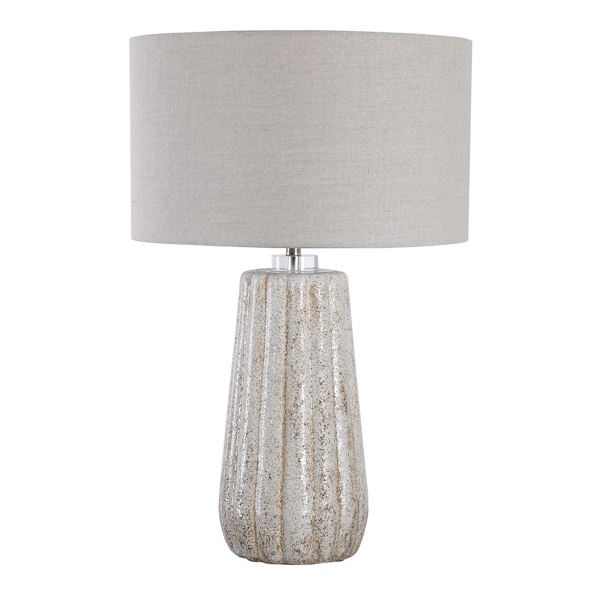 Stone-Ivory Fluted Table Lamp